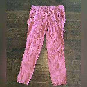 LOFT Lou & Grey Lightweight Cotton Pants Drawstring Clasp Closure M